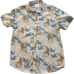 Denim & Flower Beige Tiger Print Casual Shirt